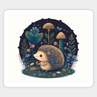 Hedgehog Fairy Tale Scene Sticker